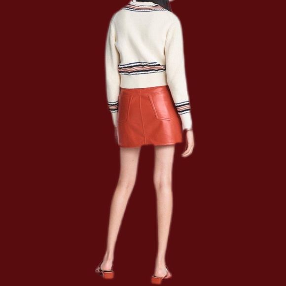 NWT $325 rag & bone | Dale Vee | Academia | V-Neck Cableknit Cropped Sweater - Picture 6 of 12